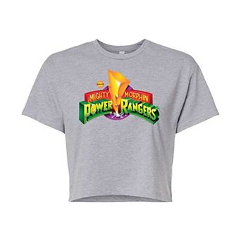 Juniors' Power Rangers Logo Cropped Graphic Tee