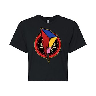 Juniors' Power Rangers Bolt Logo Cropped Graphic Tee
