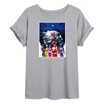Juniors' Power Rangers Universe Oversized Graphic Tee