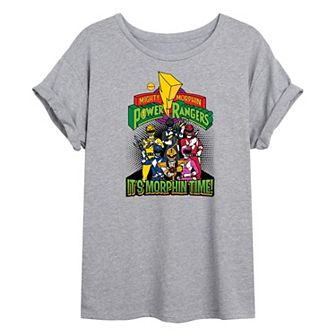 Juniors' Power Rangers Comic Oversized Graphic Tee