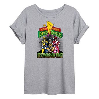 Juniors' Power Rangers Comic Oversized Graphic Tee