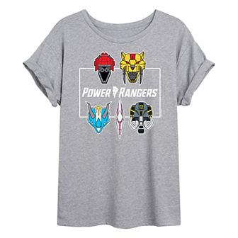 Juniors' Power Rangers Zord Faces Oversized Graphic Tee
