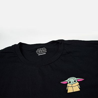 Men's Star Wars The Mandalorian Baby Yoda Embroidered Graphic Tee