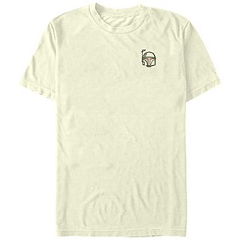 Men's Star Wars Boba Fett Helmet Lines Embroidered Graphic Tee