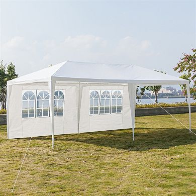 Waterproof Tent with Spiral Tubes, Six Sides, Two Doors  - High-Grade PE Cloth Top and Iron Tubes - Single Tent for Parking, Household, and Party
