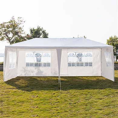 Waterproof Tent with Spiral Tubes, Six Sides, Two Doors  - High-Grade PE Cloth Top and Iron Tubes - Single Tent for Parking, Household, and Party