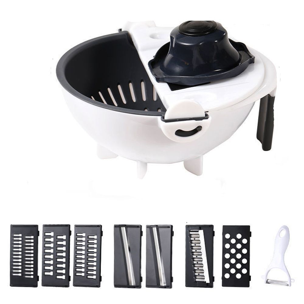 Cheer Collection Vegetable Chopper with Container - 10 in 1 Food Slicer Vegetable Cutter with 8 Blades