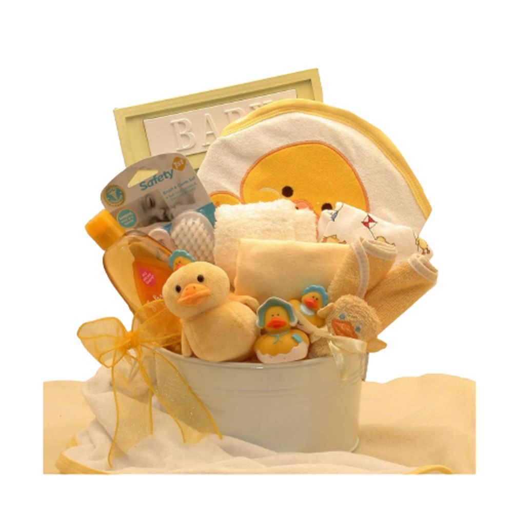 A Special Delivery New Baby Gift Basket - Blue - baby bath set