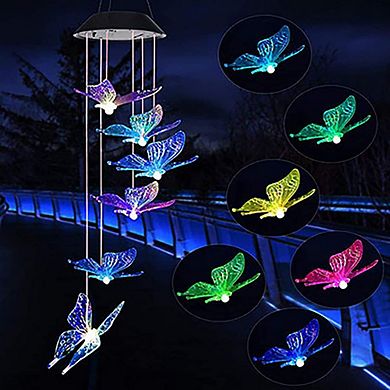 Yard Decor Lights - Solar Butterfly Chimes Mother Day Outdoor Decor, Gardening Gift