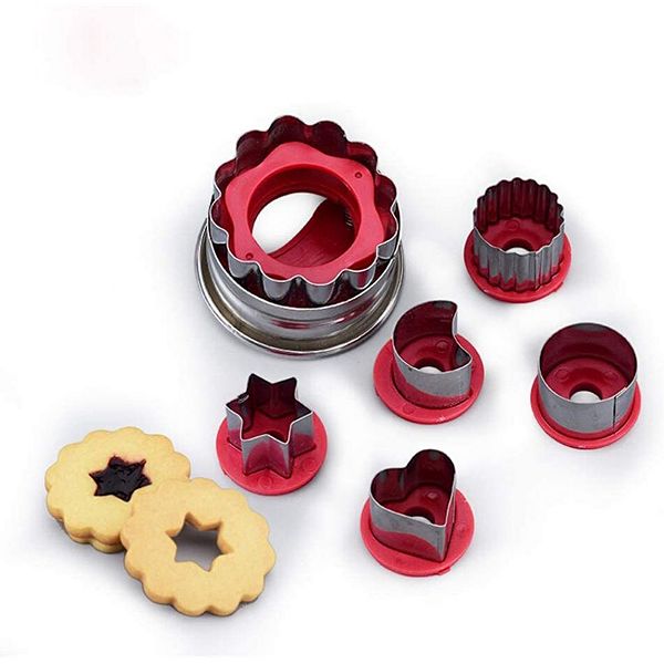 6 Pieces Cookie Cutter Set, Stainless Steel Pastry Baking Molds Star