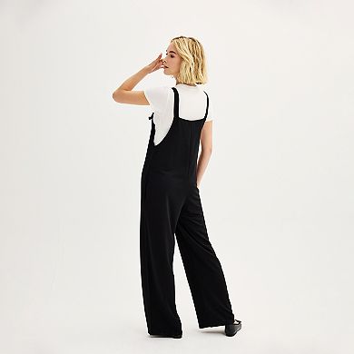 Juniors' Live To Be Spoiled Tee and Wide-Leg Jumpsuit Set 