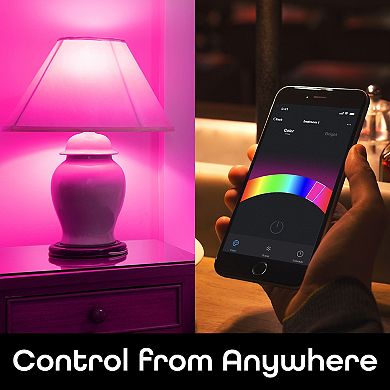 Geeni Prisma 800 60W Color & Warm White Dimmable A21 E26 Smart LED Light Bulb 2-Pack Set