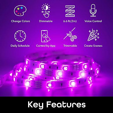 Geeni Prisma Strip - USB Powered Smart LED Light Strip Kit, RGB, Trimmable, 6.6 ft.