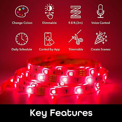 Geeni Prisma Strip 10 9-ft. Trimmable Smart LED Light Strip Kit