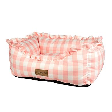Doggy Parton Pink Rustic Ruffle Dog Bed
