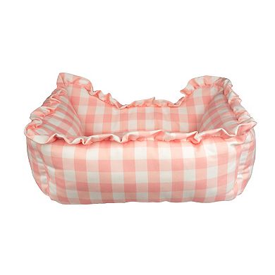 Doggy Parton Pink Rustic Ruffle Dog Bed