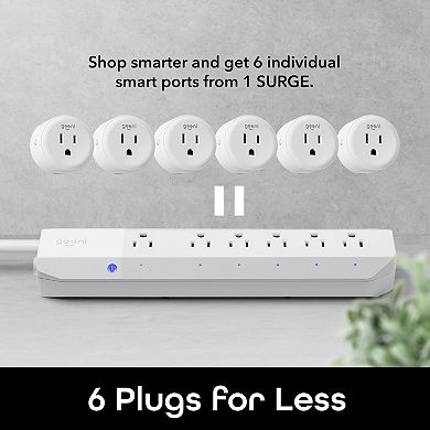 Geeni 6 3 ft. Outlet Smart Surge Protector