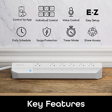 Geeni 6 3 ft. Outlet Smart Surge Protector