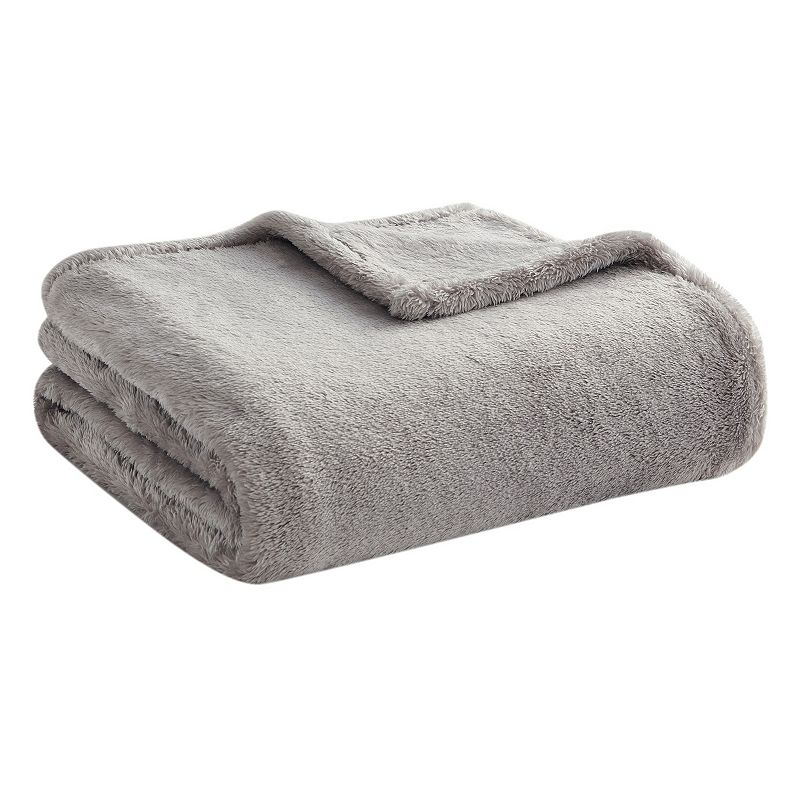 VCNY Home Solid Ultra-Plush Warm Antimicrobial Throw Blanket, Grey