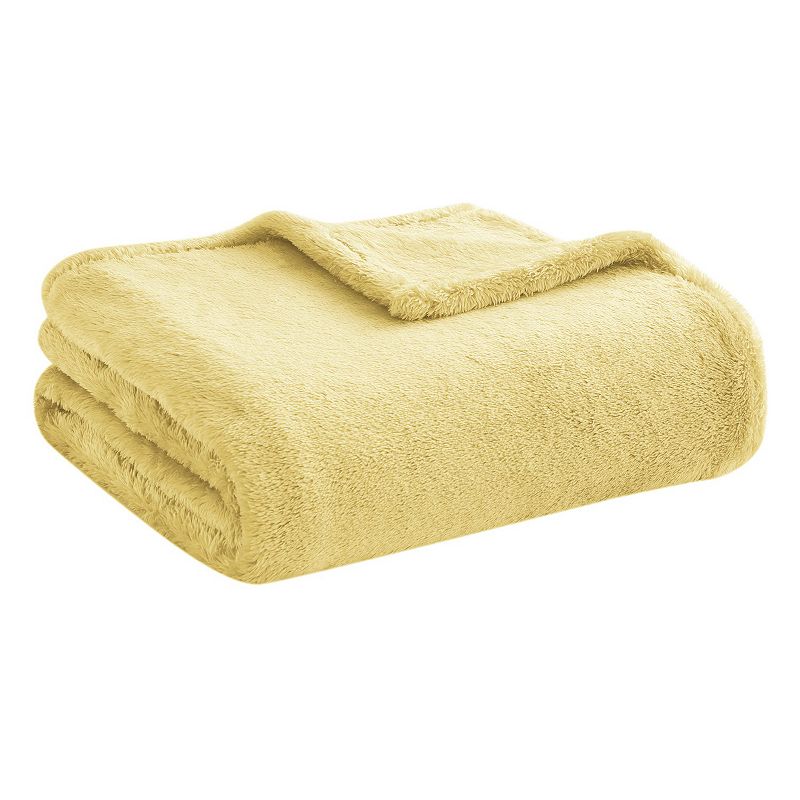 VCNY Home Solid Ultra-Plush Warm Antimicrobial Throw Blanket, Yellow