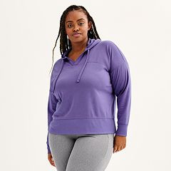 Womens Purple V Neck Hoodies Sweatshirts Tops Clothing Kohl s