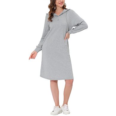 Women's Pajamas Hoodies Pockets Dress Nightshirt Lounge Sleepwear Nightgown