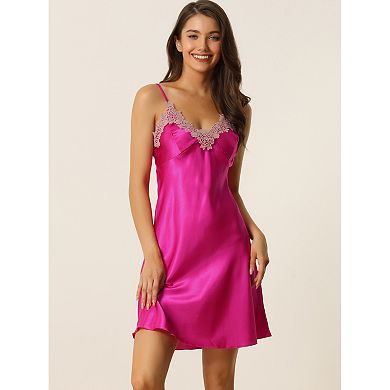 Women's Satin Pajama Nightgown Lingerie Dress