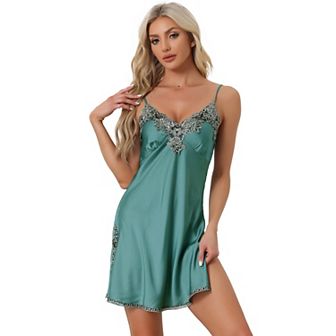 Women's Satin Pajama Nightgown Lingerie Dress