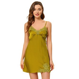 Women's Satin Pajama Nightgown Lingerie Dress