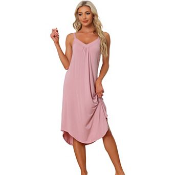 Women's Pajama V Neck Soft Nightdress Stretchy Lounge Cami Dress