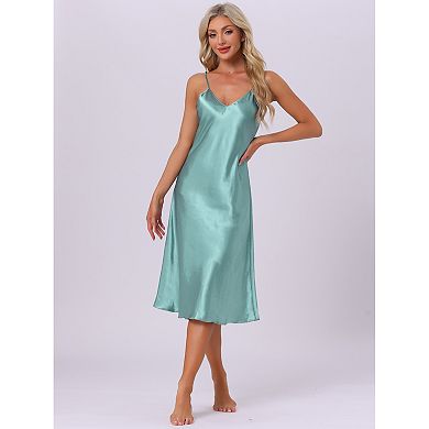 Women's Pajama Nightdress Sleepwear V-Neck Spaghetti Strap Lounge Nightgown