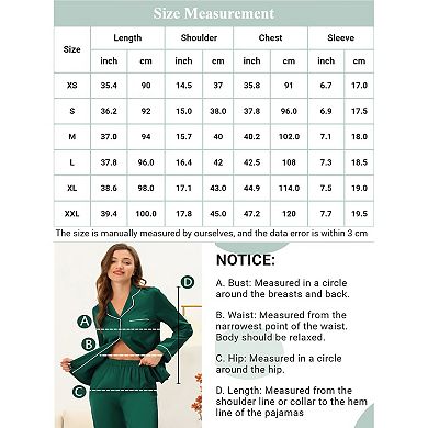 Women's Pajama Dress Nightshirt Sleepwear V-Neck with Pockets Lounge Nightgown