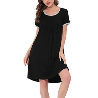 Women's Sleepwear Pajama Dress Soft Nightshirt with Pockets Lounge Nightgown