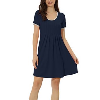 Women's Sleepwear Pajama Dress Soft Nightshirt with Pockets Lounge Nightgown