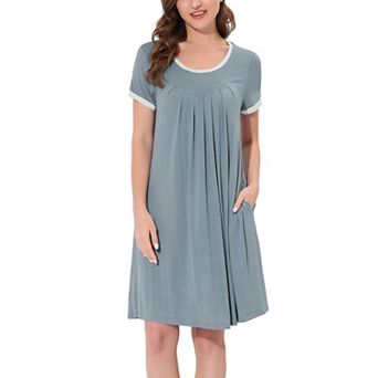 Women's Sleepwear Pajama Dress Soft Nightshirt with Pockets Lounge Nightgown