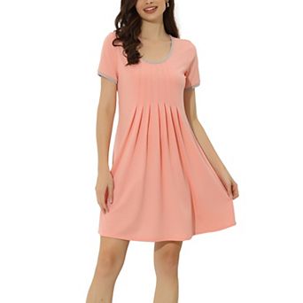 Women's Sleepwear Pajama Dress Soft Nightshirt with Pockets Lounge Nightgown