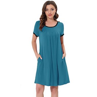 Women's Sleepwear Pajama Dress Soft Nightshirt with Pockets Lounge Nightgown