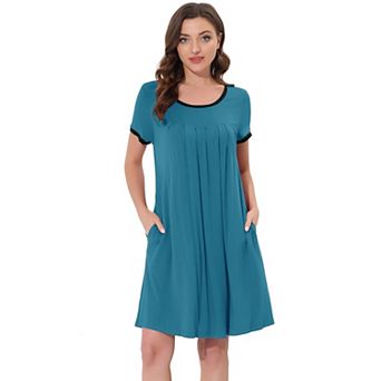 Women's Sleepwear Pajama Dress Soft Nightshirt with Pockets Lounge Nightgown
