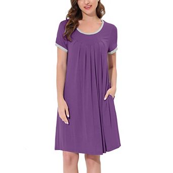 Women's Sleepwear Pajama Dress Soft Nightshirt with Pockets Lounge Nightgown