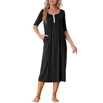 Women's Sleepwear Lounge Long Dress with Pockets Soft Nightshirt Pajama Nightgown