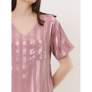 Women's Pajamas Satin Dress Nightshirt Lounge Sleepwear Nightgown