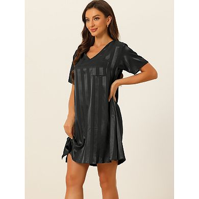 Women's Pajamas Satin Dress Nightshirt Lounge Sleepwear Nightgown