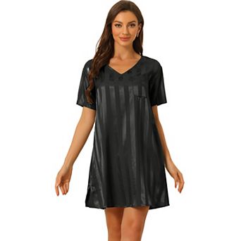 Women's Pajamas Satin Dress Nightshirt Lounge Sleepwear Nightgown