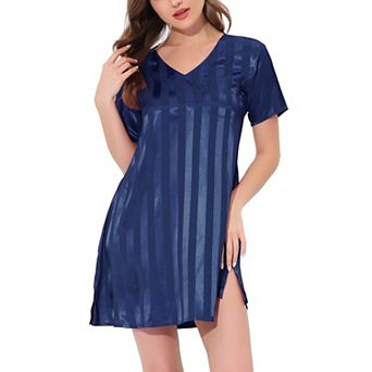 Women's Pajamas Satin Dress Nightshirt Lounge Sleepwear Nightgown