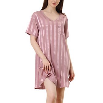 Women's Pajamas Satin Dress Nightshirt Lounge Sleepwear Nightgown