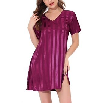 Women's Pajamas Satin Dress Nightshirt Lounge Sleepwear Nightgown