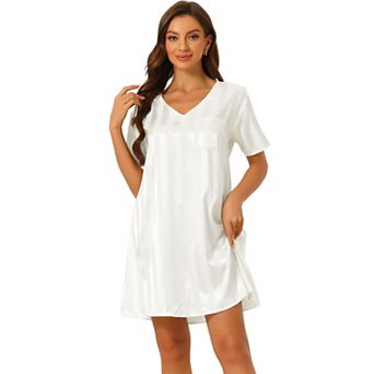 Women's Pajamas Satin Dress Nightshirt Lounge Sleepwear Nightgown