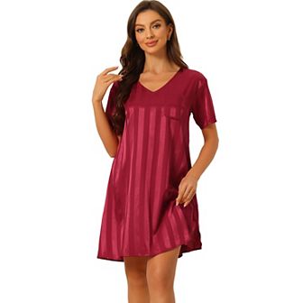 Women's Pajamas Satin Dress Nightshirt Lounge Sleepwear Nightgown