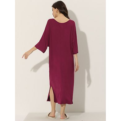 Womens Sleepshirt Nightshirt 3/4 Sleeve Nightgown Sleep Shirt Dress