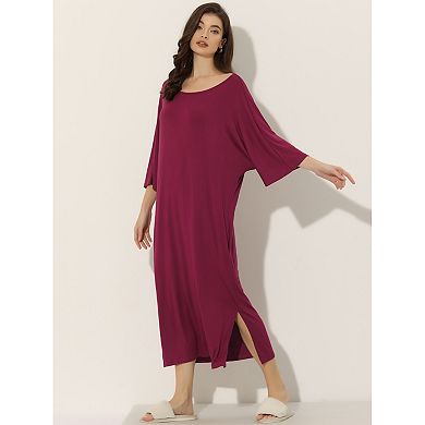 Womens Sleepshirt Nightshirt 3/4 Sleeve Nightgown Sleep Shirt Dress